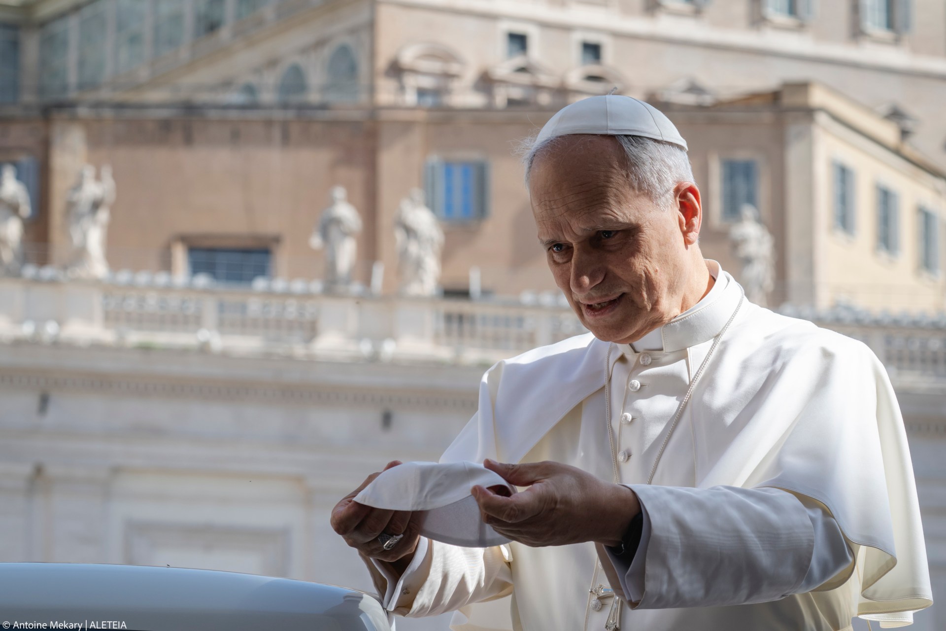 Pope Leo XIV during his weekly general audience in St. Peter's Square at the Vatican, on June 4, 2025.
