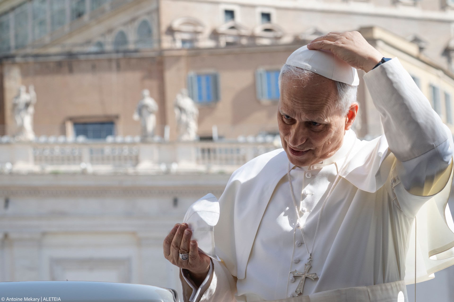 Pope Leo XIV during his weekly general audience in St. Peter's Square at the Vatican, on June 4, 2025.