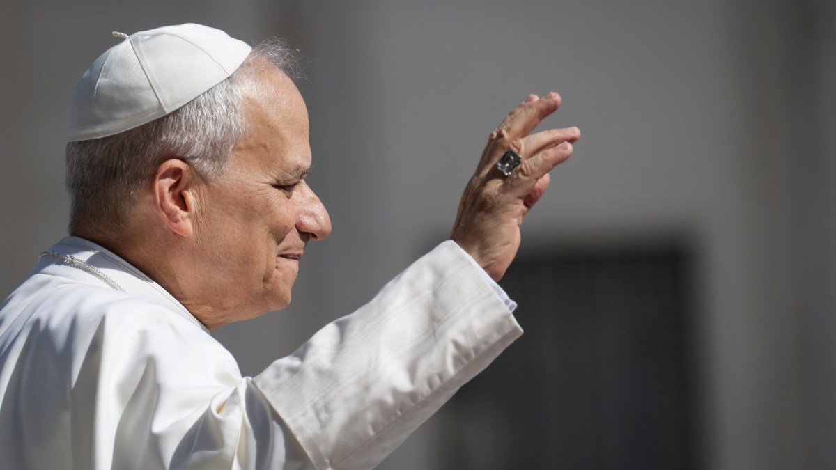Pope Leo XIV during his weekly general audience in St. Peter's Square at the Vatican, on June 4, 2025.