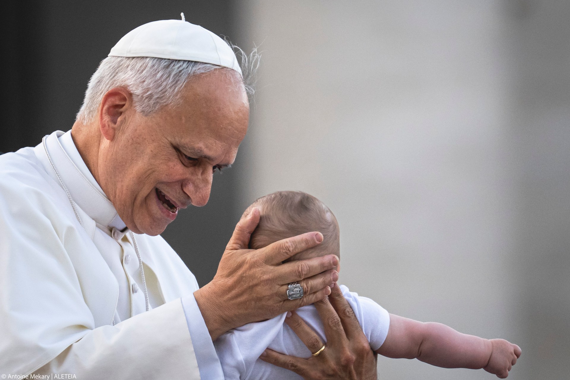 Pope Leo XIV during the Pentecost Vigil prayer in St. Peter's Square at the Vatican on June 7, 2025.