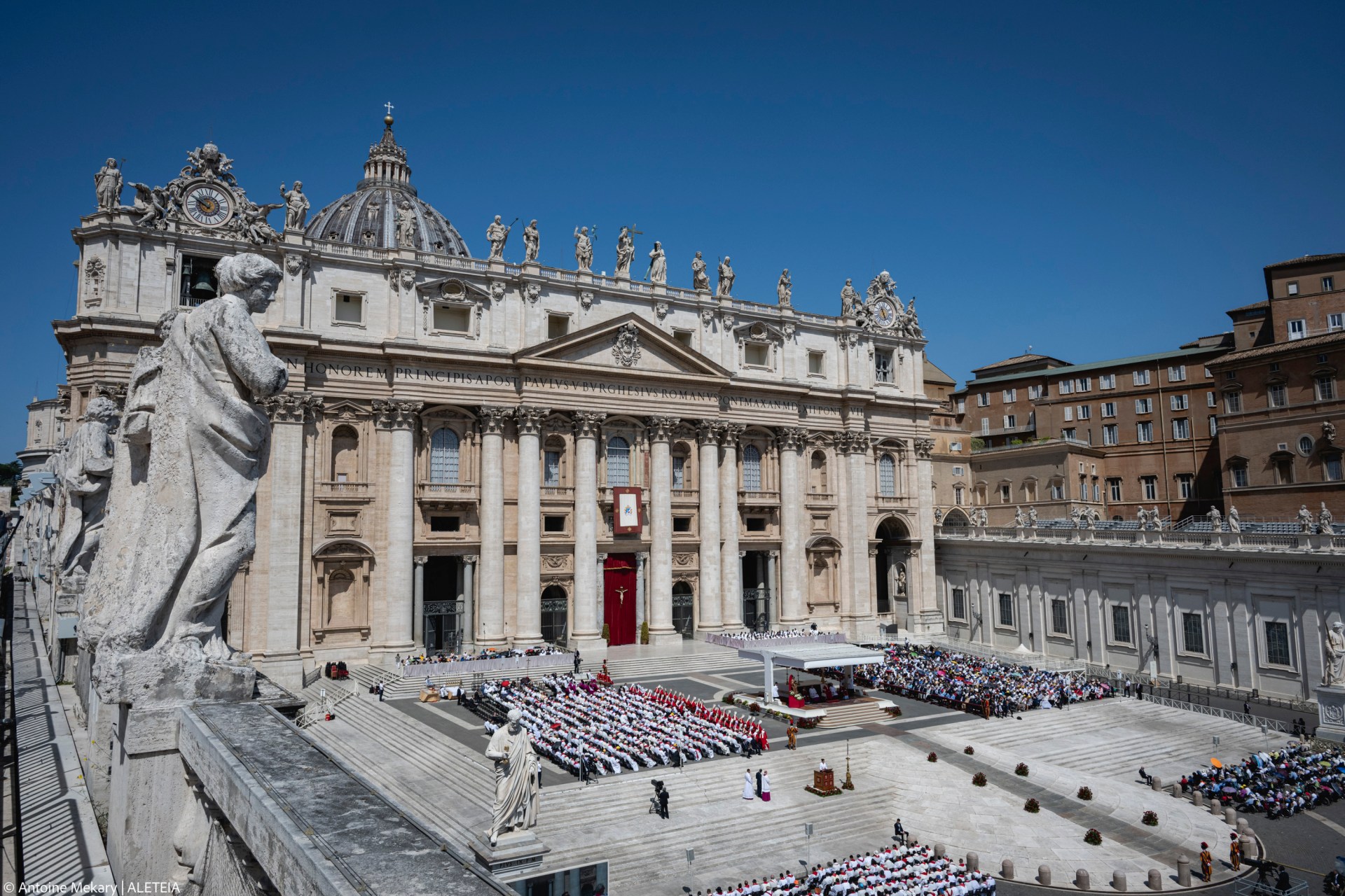 Pope Leo XIV during Holy Mass celebrated for the Jubilee of New Religious Associations on Pentecost Sunday in St. Peter's Square at the Vatican, June 8, 2025.