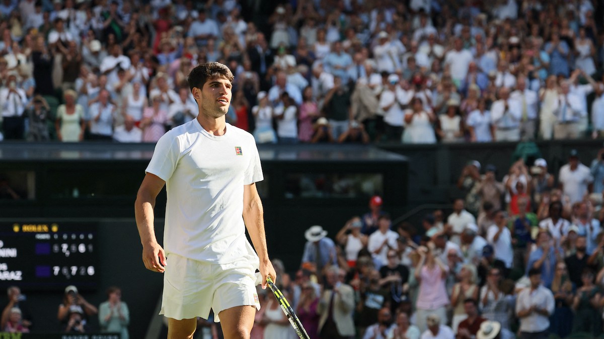 Carlos Alcaraz à à Wimbledon, Londres, le 30 juin 2025.