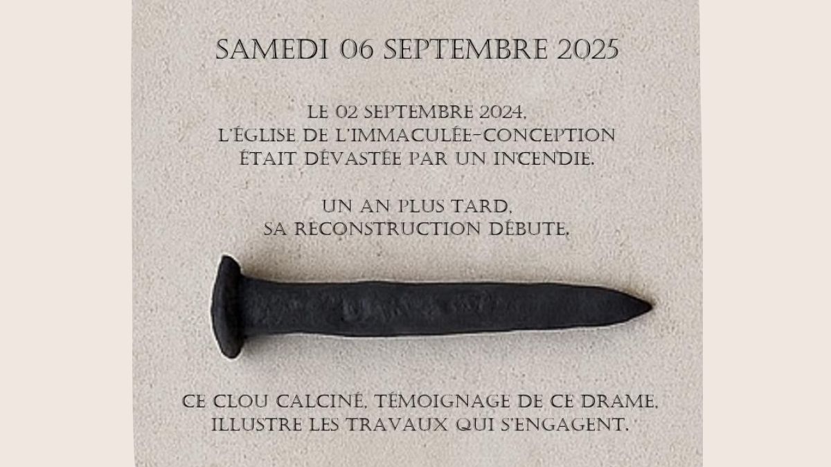 plaque inaugurale de l’Immaculée-Conception à Saint-Omer