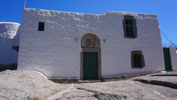 Photo from iconic Monastery where John the Theologian wrote the Apocalypse, Patmos island, Dodecanese, Greece