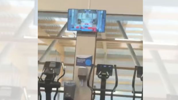 Retransmission de la messe dans la salle de sport Shoreline Greystones en Irlande