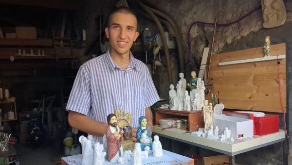 Célestin-Joseph Wilke dans son atelier à Donzac ( Gironde)