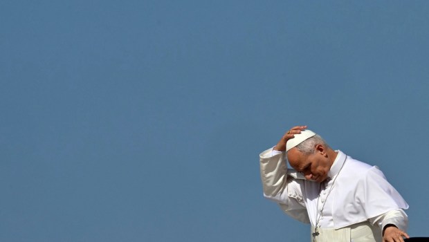 Pope Leo XIV arrives in the Gando Air base in Telde, on the Canary island of Gran Canaria, on June 11, 2026